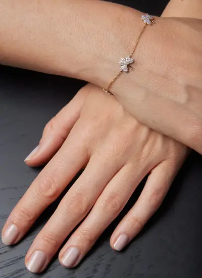 14K Gold Shamrock Bracelet 